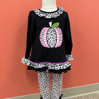 Leopard Pumpkin Ruffle Toddler Outfit