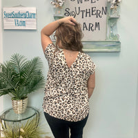 Natural Leopard Short Sleeve Top