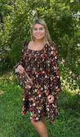 Baby Doll Dress - Black Floral (VNTG)
