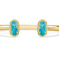 Elton Gold Cuff Bracelet in Bronze Veined Turquoise