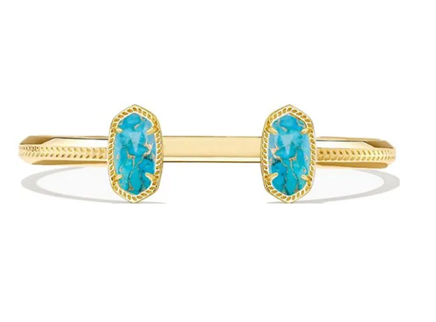 Elton Gold Cuff Bracelet in Bronze Veined Turquoise