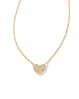 9608802989 Ari Pave Heart Crystal Necklace in Gold
