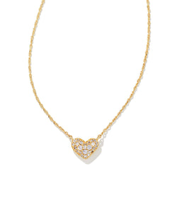 Ari Pave Heart Crystal Necklace in Gold