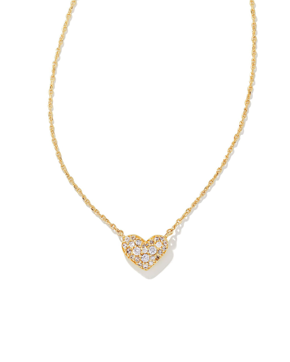 9608802989 Ari Pave Heart Crystal Necklace in Gold