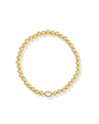 Mini Elaina Stretch Bracelet Gold in Ivory Mother of Pearl