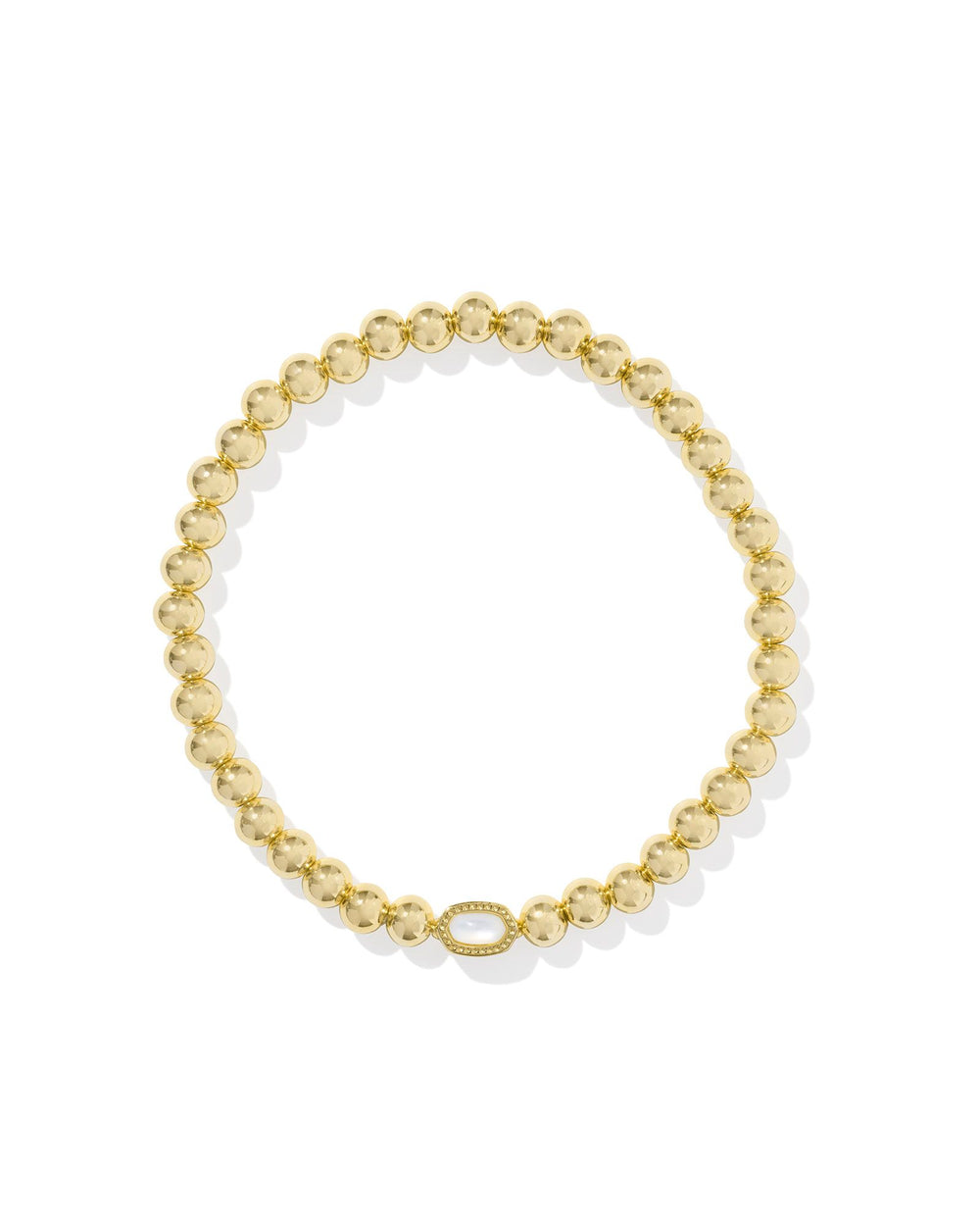 Mini Elaina Stretch Bracelet Gold in Ivory Mother of Pearl