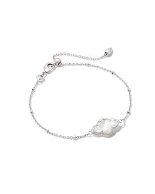 Abbie Silver Satellite Chain Bracelet in Mother of Pearl