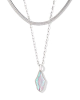 Evelyn Rhodium Multi Strand Necklace in Rock Crystal Dichroic
