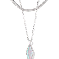 Evelyn Rhodium Multi Strand Necklace in Rock Crystal Dichroic