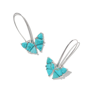 Blair Butterfly Drop Earrings Rhodium in Variegated Turquoise