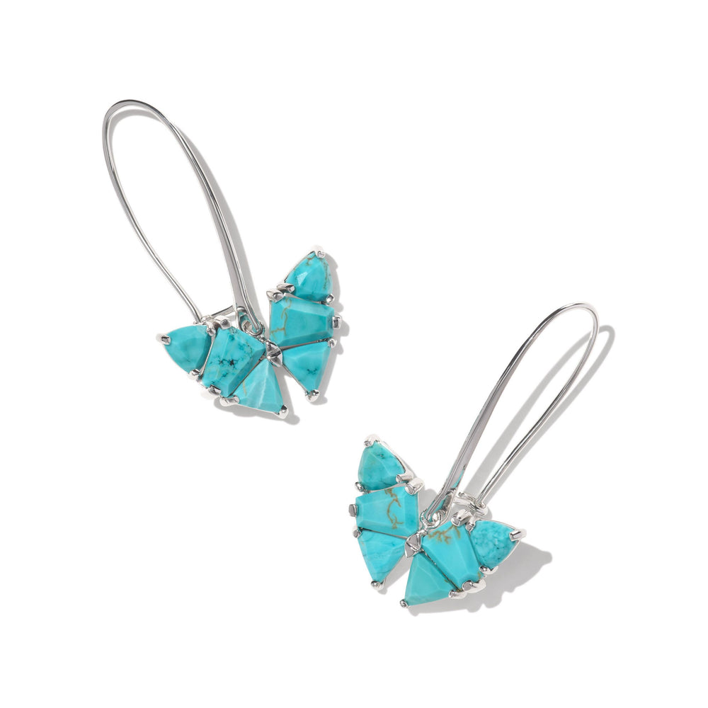 9608866024 Blair Butterfly Drop Earrings Rhodium in Variegated Turquoise