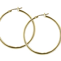 G3227-G000 Small, G3228-G000 Large - Gold Hoop Earrings