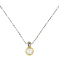 K5124-AB03 Pérola Collection - White Seashell Pearl Pendant with Chain