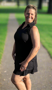 Aryeh Racer Back Dress with Shorts - Black Eyelet