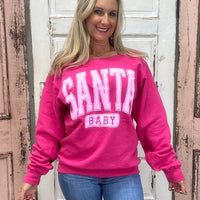 Santa Baby Off-Shoulder Sweatshirt