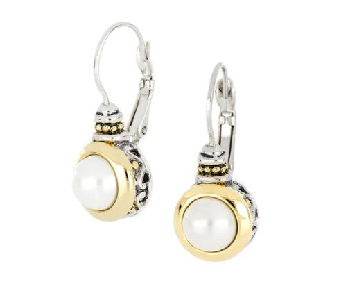 F5126-AB00 Pérola Collection - White Seashell Pearl French Wire Earrings