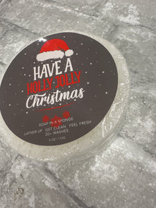 Have A Holly Jolly Christmas - Soap in a Sponge