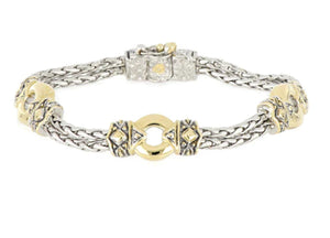 B2840-A000 Antiqua Gold Circle Three Station Bracelet