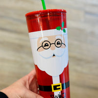 Mr Claus Plastic Tumbler 24oz