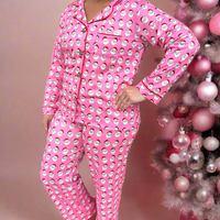 Holiday Button Down PJ Set - Santa