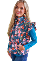 Floral Puffer Vest
