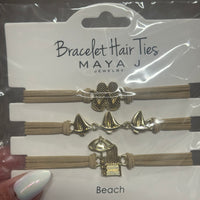 Essential Bracelet Hair Ties - Beach Tan/Gold