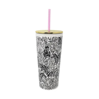 Capacity | 24 oz
Material | BPA-free acrylic plastic
Print | Lilly Pulitzer 'Z' Zebra
Lid | Gold-tone lid included
Straw | Reusable straw included
Insulation | Designed for iced beverages
Weight | Lightweight; easy to carry
Care | Hand wash recommended