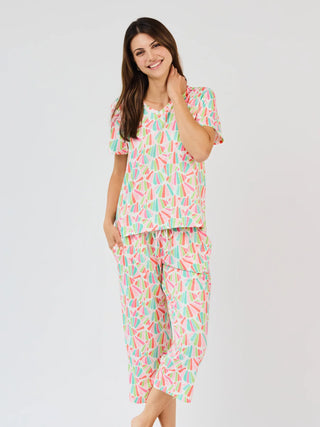 Alli cropped pajama pants set Calypso Beat multi ButterSoft women's boutique lounge and sleepwear set