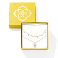 Style a layered look that’s full of sparkle and meaning with the Amelia Gold Cross Necklace Gift Set in White Crystal. This timeless duo pairs our classic cross pendant with a textured strand necklace, creating a thoughtfully curated set that’s pre-wrapped and exclusively priced—perfect for gifting.