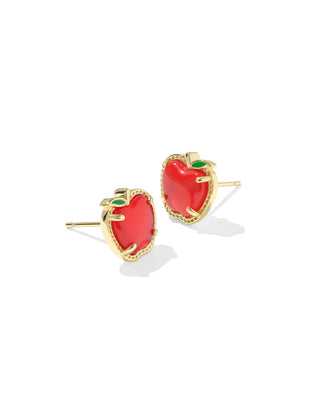Design | Apple silhouette with signature hoofprint detailing
Stone | Red Illusion
Finish | Gold
Style | Dainty novelty studs, perfect for everyday wear
Dimensions | 0.44"L x 0.44"W