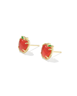 Design | Apple silhouette with signature hoofprint detailing
Stone | Red Illusion
Finish | Gold
Style | Dainty novelty studs, perfect for everyday wear
Dimensions | 0.44"L x 0.44"W