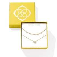 Ari and Haven Heart Necklace Gift Set in White Crystal