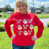 Leopard Bows & Santa Sweatshirt