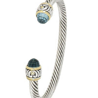 B1024-A600 Nouveau Small Wire Cuff Bracelet - Aqua