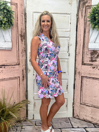 Scallop Hem Sleeveless Dress - JTMU