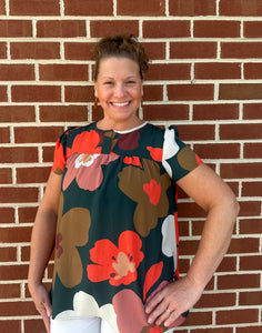 Autumn Floral Print Top