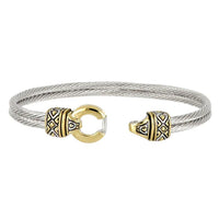 B2816-A000 (6.5 in) B2816-A001 (7 in) - Antiqua Gold Circle Double Wire Bracelet
