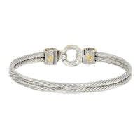 B2818-AF00 (6.5 inch) & B2818-AF01 (7 inch) - Antiqua Pavé Circle Double Wire Bracelet
