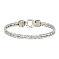 B2818-AF00 (6.5 inch) & B2818-AF01 (7 inch) - Antiqua Pavé Circle Double Wire Bracelet