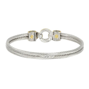B2818-AF00 (6.5 inch) & B2818-AF01 (7 inch) - Antiqua Pavé Circle Double Wire Bracelet