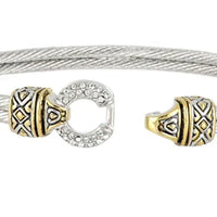 B2818-AF00 (6.5 inch) & B2818-AF01 (7 inch) - Antiqua Pavé Circle Double Wire Bracelet