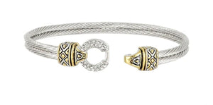 B2818-AF00 (6.5 inch) & B2818-AF01 (7 inch) - Antiqua Pavé Circle Double Wire Bracelet