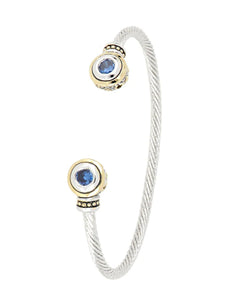 B5029-A200 - Beijos Two-Stone Small Cuff Bracelet - Sapphire