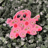 Ghost Floral Claw Clip
