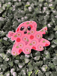 Ghost Floral Claw Clip