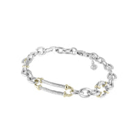 B5460-A00P Cordão Collection - Circle & Oval Link Two-Tone Bracelet