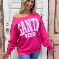 Santa Baby Off-Shoulder Sweatshirt