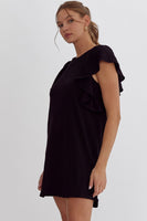 Black Ribbed Sleeveless Dress
