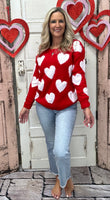 Fuzzy Sweater - Valentine Red
