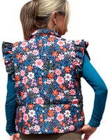Floral Puffer Vest
